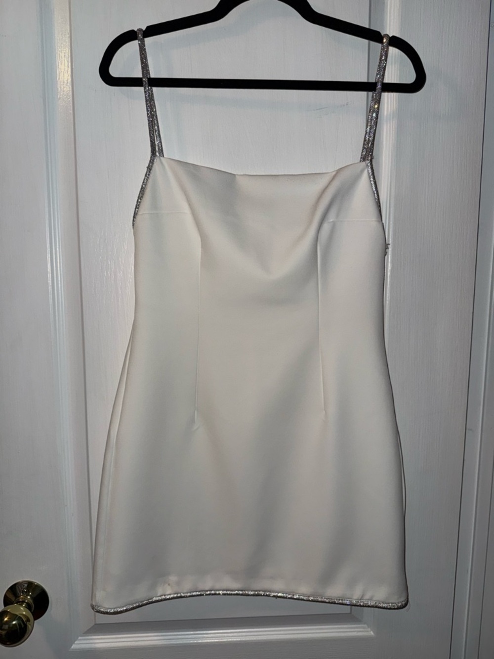 Zara White Mini Dress with Silver Sparkle Straps